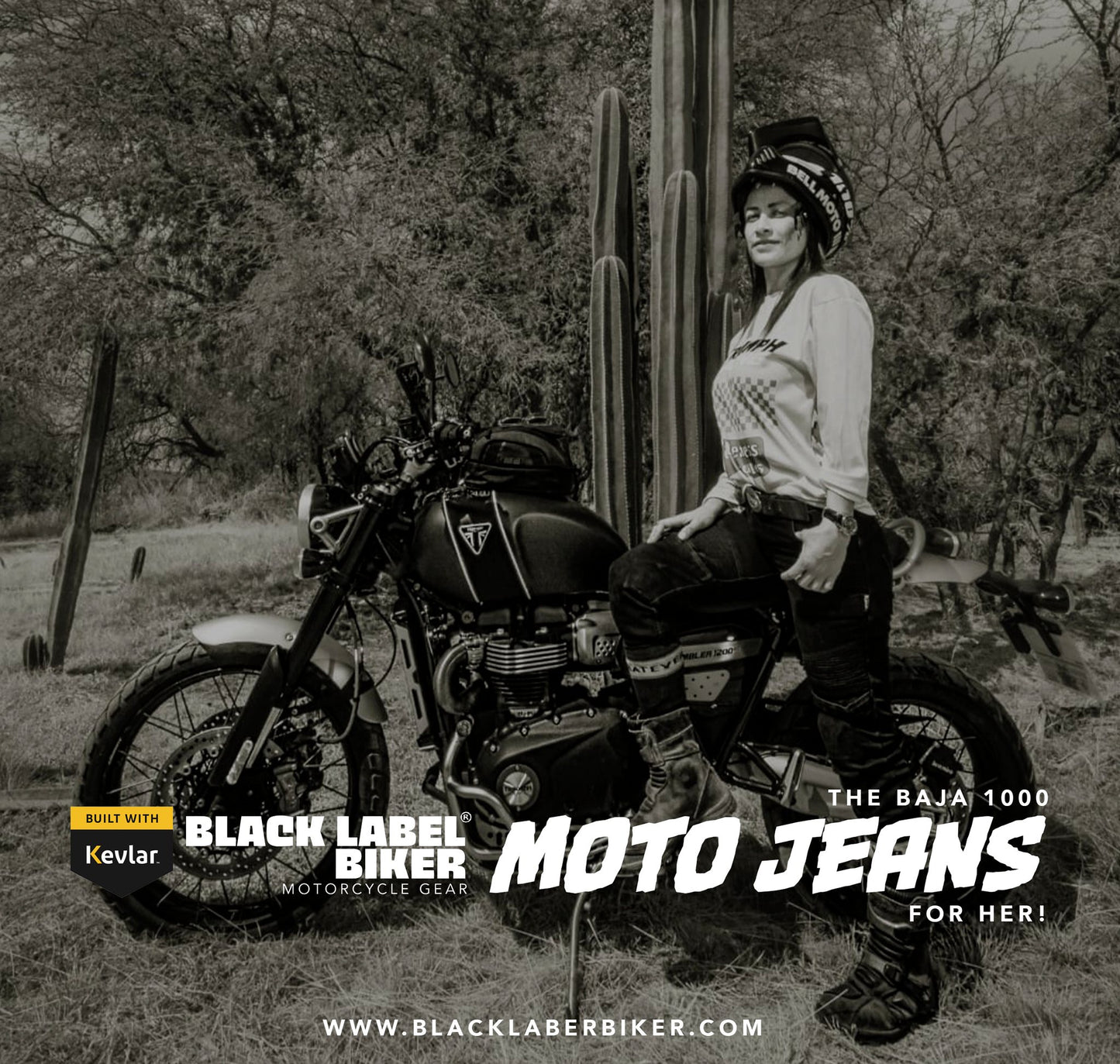 Pantalon Black Label Biker Baja 1000 Mujer