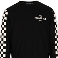 Black Long Sleeve Checkers T-shirt