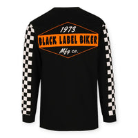 Black Long Sleeve Checkers T-shirt