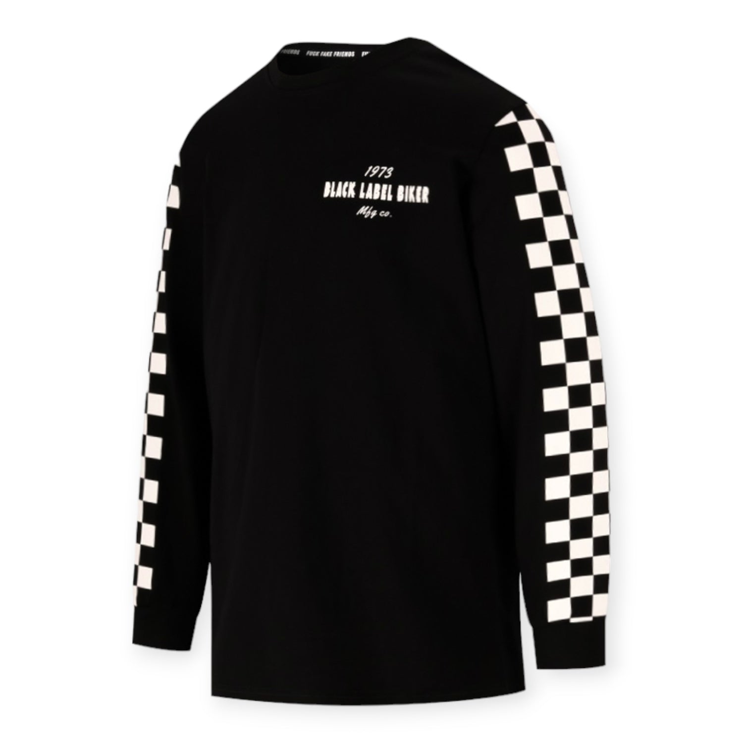 Black Long Sleeve Checkers T-shirt
