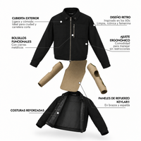 Chamarra Ace Café con Kevlar® de Dama