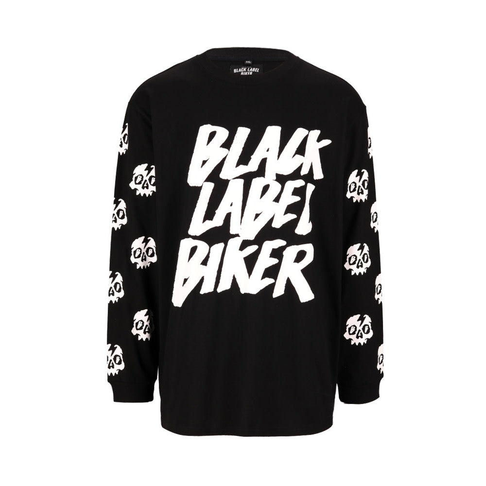 Black Long Sleeve Skulls T-shirt