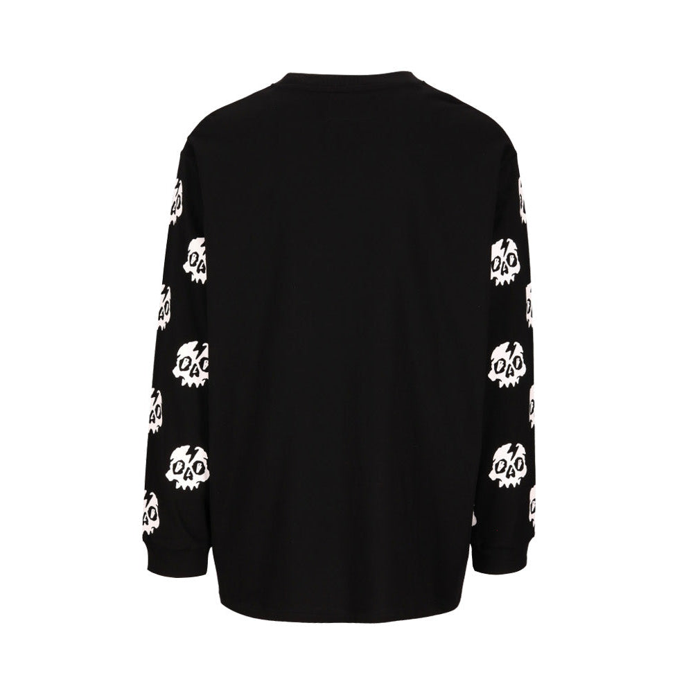 Black Long Sleeve Skulls T-shirt