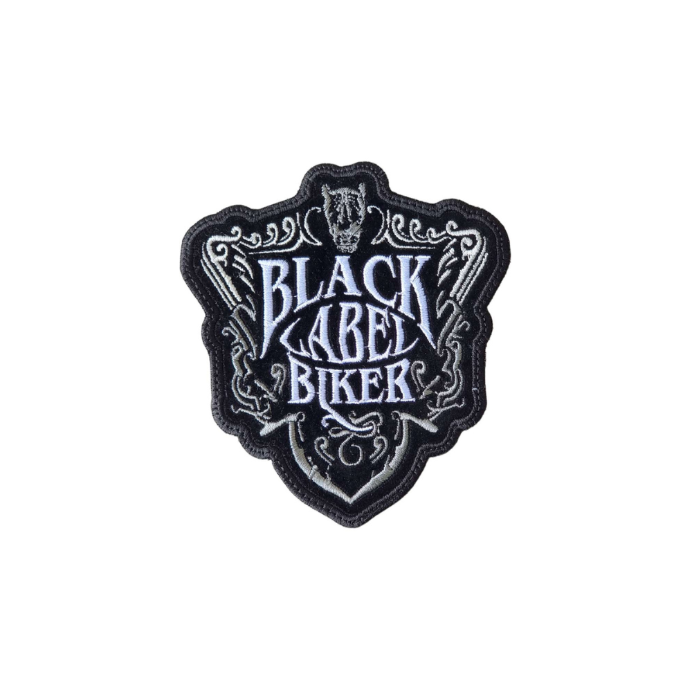 Black Label Biker Embroidered Patch